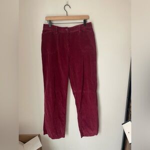 J. Jill Wine Corduroy Pants Size 12 Tall